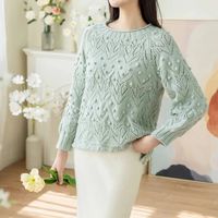 新手也能轻松织！这款简单又好看，软乎乎的针织质感加清新配色的毛衣，整个就是温柔姐姐的春日穿搭，就像把春天穿在了身上温柔又治愈