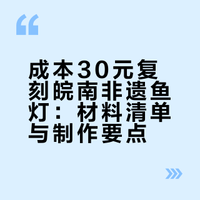 成本30💰复刻皖南非遗鱼灯！（附材料清单）