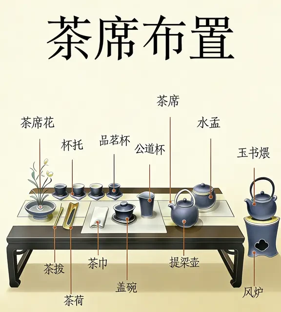 一张图看懂茶席布置｜新手也能秒懂🍵