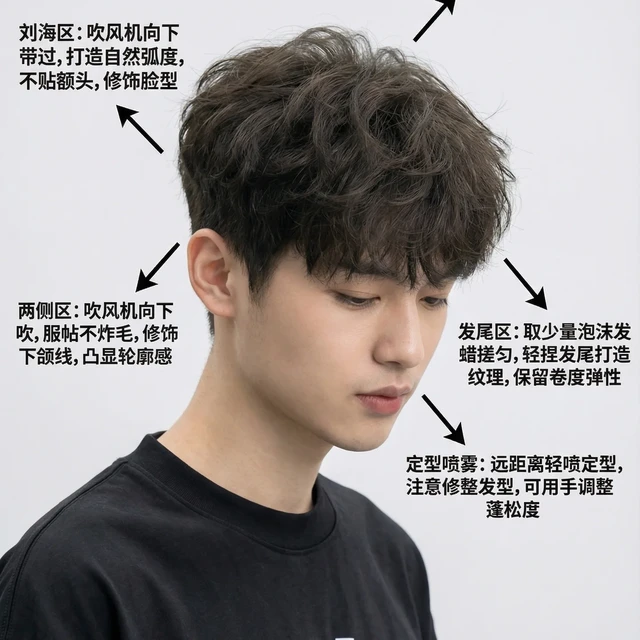 上海闵行男生｜免打理纹理烫 方圆脸天菜显脸