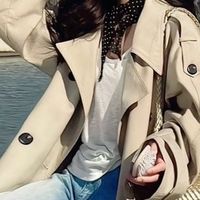 这件风衣凭“乱穿都高级”杀进红榜，我在江边拍了一整套～