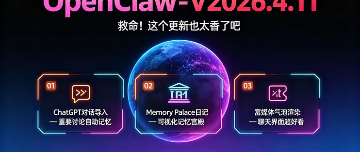 OpenClaw v2026.4.11 更新啦！Dreaming 支持 ChatGPT 导入，Memory Palace 超详细讲解_办公软件 ...