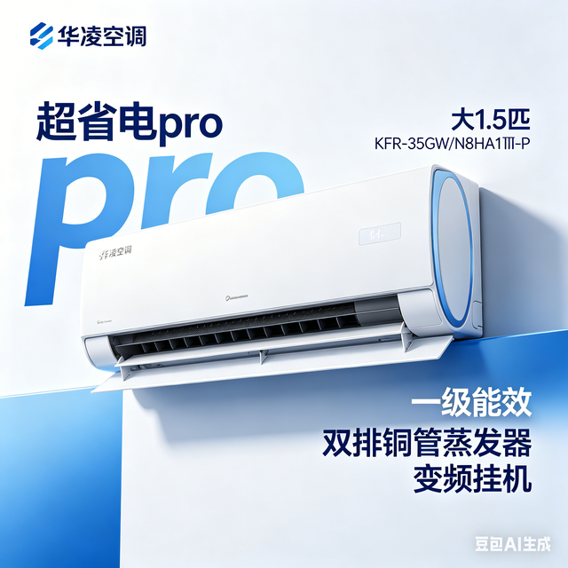1088华凌神机!超省电 Pro 1.5 匹一级能效,双排铜管 + 美的背书