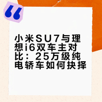 小米Su7和理想i6双车主教你怎么抉择