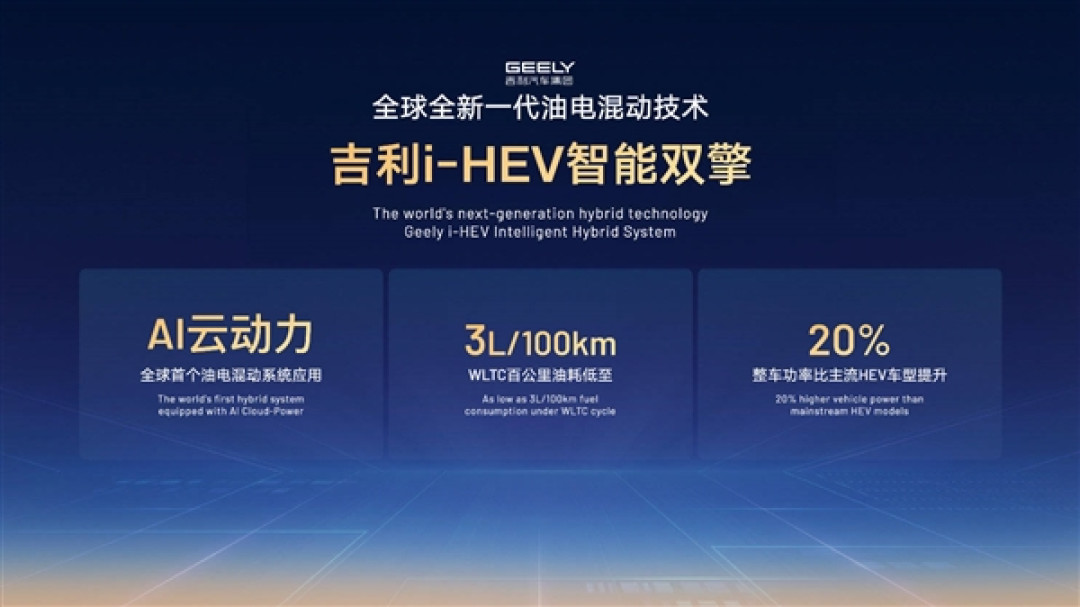 发动机热效率48.4% 吉利发布新一代i-HEV混动技术:油耗比小踏板还低