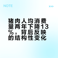猪肉人均消费量两年下降13%，背后反映的结构性变化