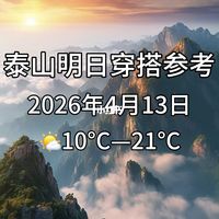 泰山明日穿搭参考｜26年4月13日