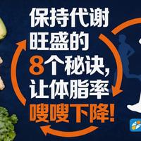 保持代谢旺盛的8个秘诀,让体脂率嗖嗖下降。关爱自己,关注健康,关注健康LOVE。