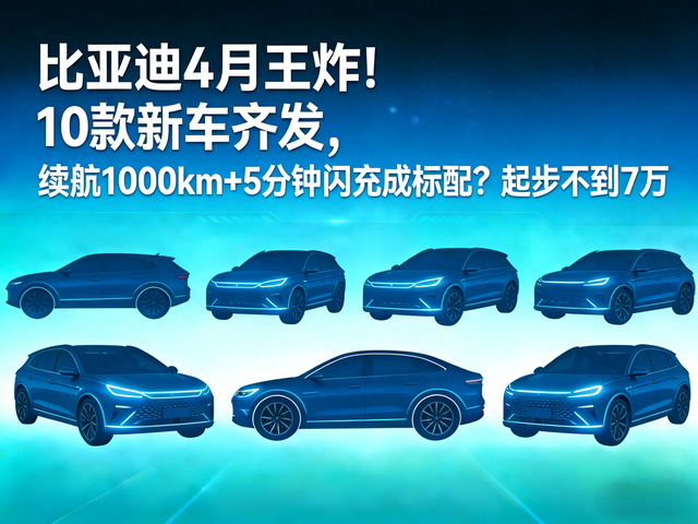 比亚迪2026年4月将推10款新车：覆盖7万至50万市场，闪充技术成标配