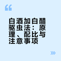 白酒加白醋驱虫法:原理、配比与注意事项