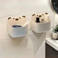 小熊免打孔置物架：多场景墙面收纳与沥水方案