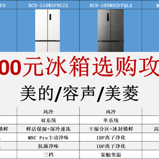 3000元预算，美的/容声/美菱高性价比冰箱全面横评与选购指南
