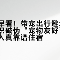 后悔没早看!带宠出行避坑终极指南:识破伪“宠物友好”民宿,闭眼入真靠谱住宿