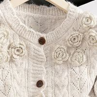 立体花朵针织开衫，把春天的温柔穿在身上