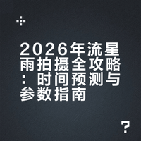 2026流星雨拍摄全攻略！宇宙信使的秘密