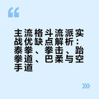 格斗技术有泰拳、拳击、散打、柔道、跆拳道、巴西柔术等等，用于实战各有哪些优缺点？
