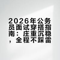 2026年公务员面试穿什么衣服不踩雷？男女穿搭规范