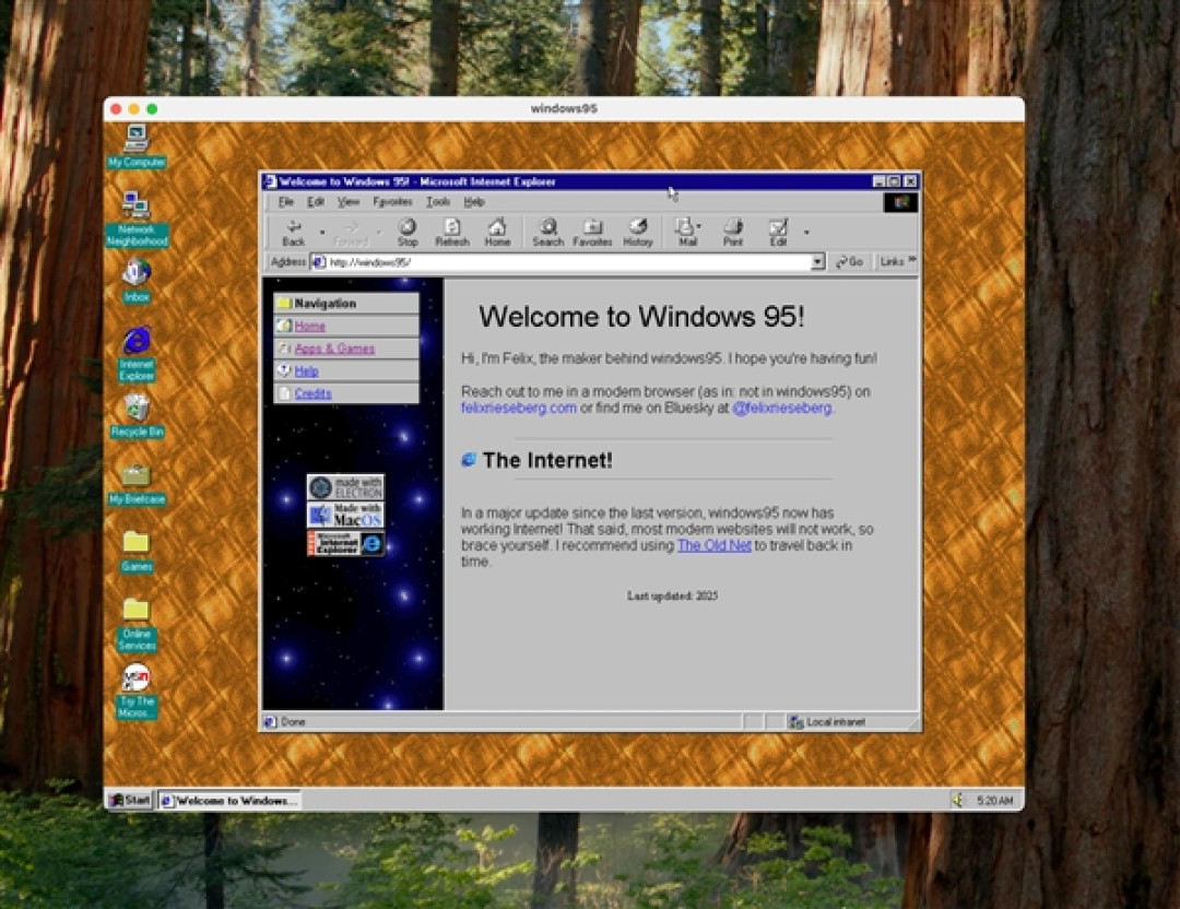 JavaScript重写整个Windows 95!5.0大更新已发布:比想的能干得多