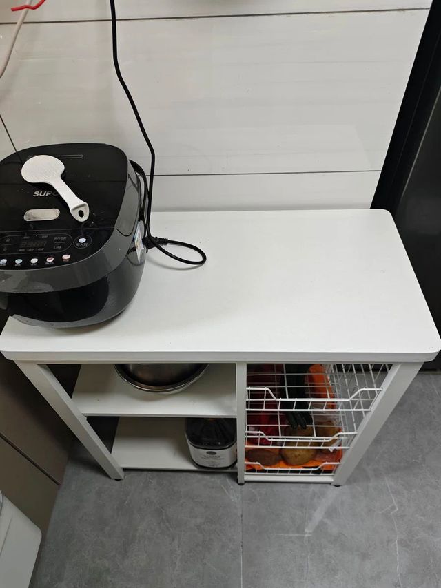 多功能收纳厨房置物架落地式靠墙一体菜篮子