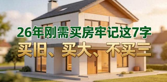Deepseek分析,26年刚需买房,牢记这7字:买旧、买大、不买三!_理财_什么值得买