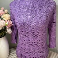 一款不用挖领和袖笼的一字领镂空毛衣