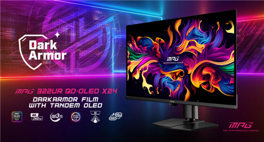 7999元!微星第四代QD-OLED显示器来了:4K 240Hz高刷+0.03ms极速响应