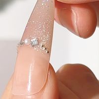 纯手工穿戴甲！中长款秋冬法式辣妹婚甲✨