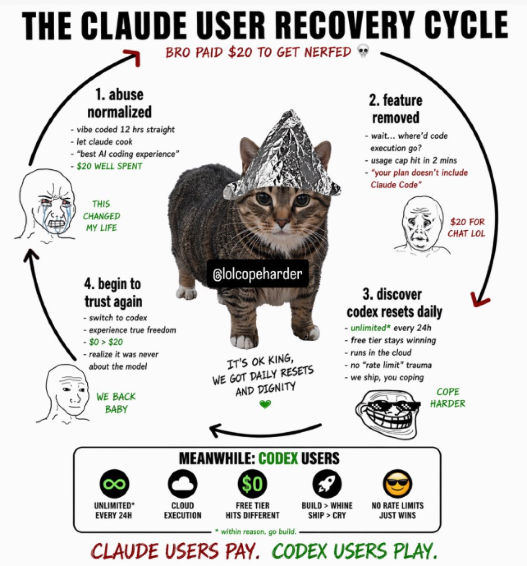 Claude 封号限流砍权益,OpenAI 趁机用 Codex 稳稳接住你