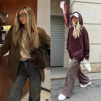 卫衣+阔腿裤=春季“王炸内搭”，慵懒随性又气质，照着穿就对了