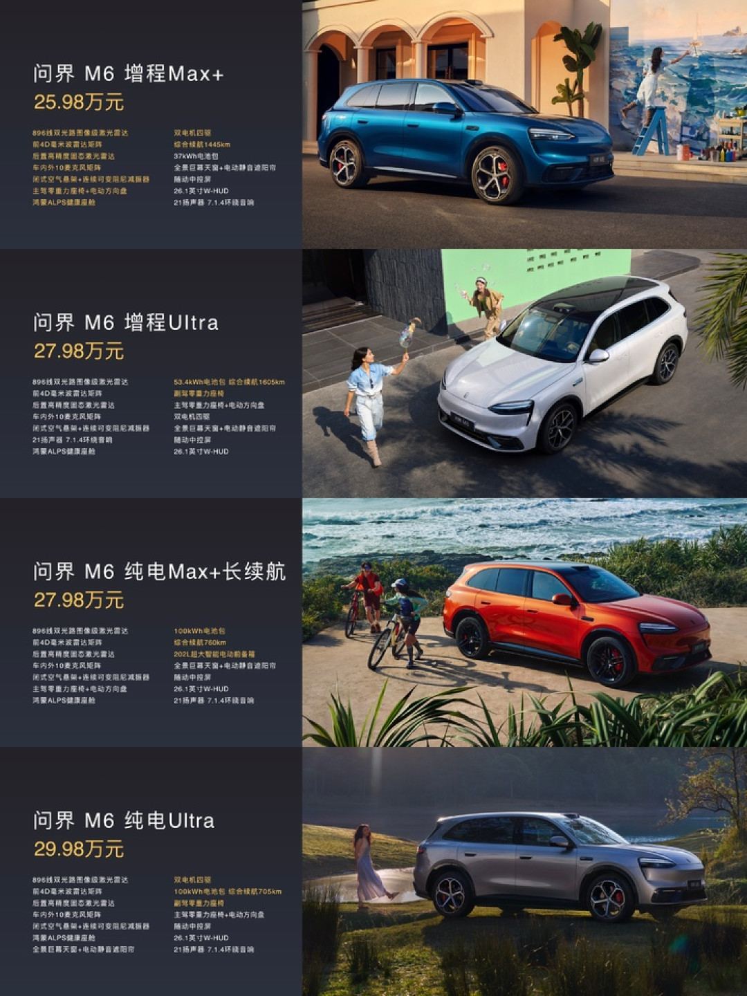 比小米便宜 100 元！尚界 Z7 上市 21.98 万元起，问界 M6 25.98 万元起，还有智界 V9 和新问界 M9