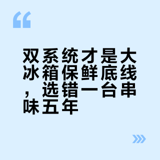 双系统才是大冰箱保鲜底线，选错一台串味五年