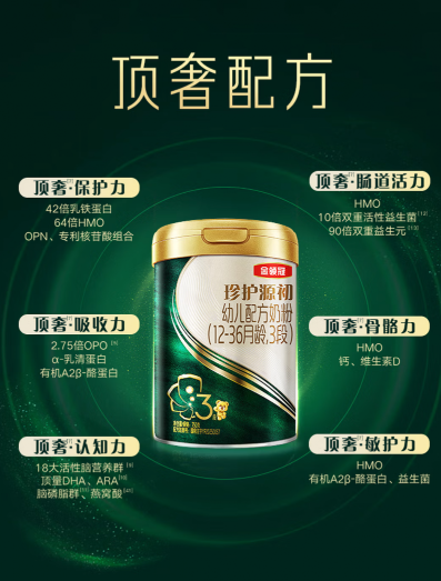 金领冠婴幼儿奶粉入选国产十大放心奶粉排名前列
