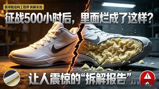 打了500小时的篮球鞋，我拆开给你看：里面已经烂成什么样了！