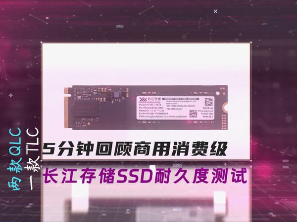 5分钟回顾长江存储商用消费级SSD耐久度测试