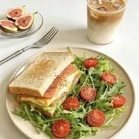 4.14｜🥪三明治芝麻菜沙拉减脂餐
