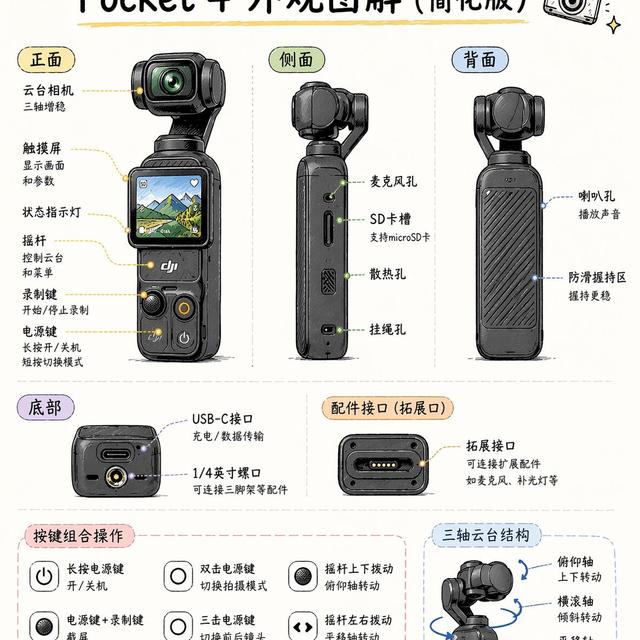 Pocket 4新手入门｜看这3张图直接上手！