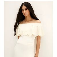 文咏珊同款温柔一字肩针织衫