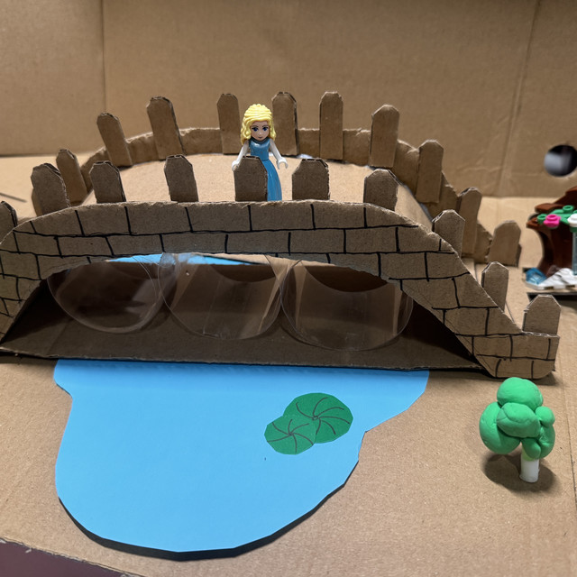 废纸箱变身赵州桥！三年级手工作业封神✨