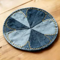 ✨牛仔布刺绣杯垫，经典创意设计图