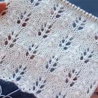 棒针编织日记047，极简风镂空树叶花纹织法