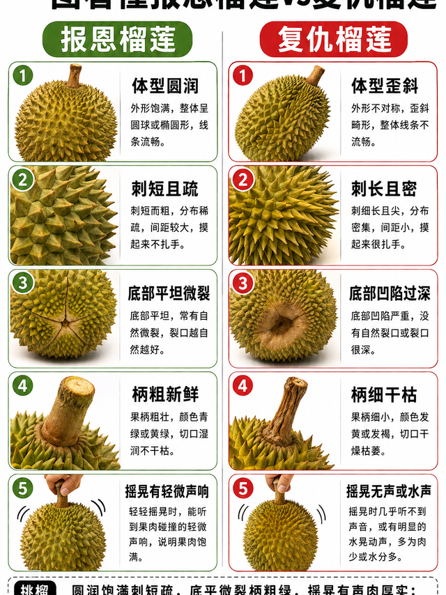 怎么挑榴莲？五招帮你买到皮薄肉厚的报恩榴莲