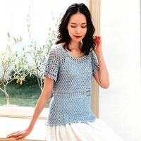 多色镂空钩针上衣编织图