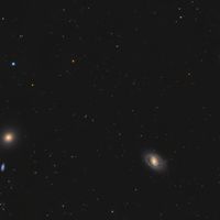 同时拍到了狮子座M95 M96 M105三个星系