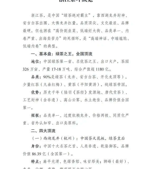 浙江茶叶概览
