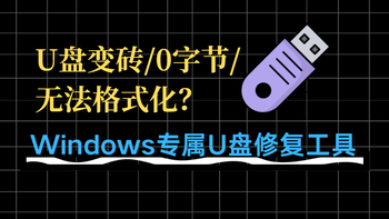 U盘变砖/0字节/无法格式化？Windows专属U盘修复工具，文件救援+无损修复！