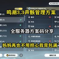 【鸣潮3.3】全网最细的声骸管理方案分享码来了！妈妈再也不用担心我背包满了