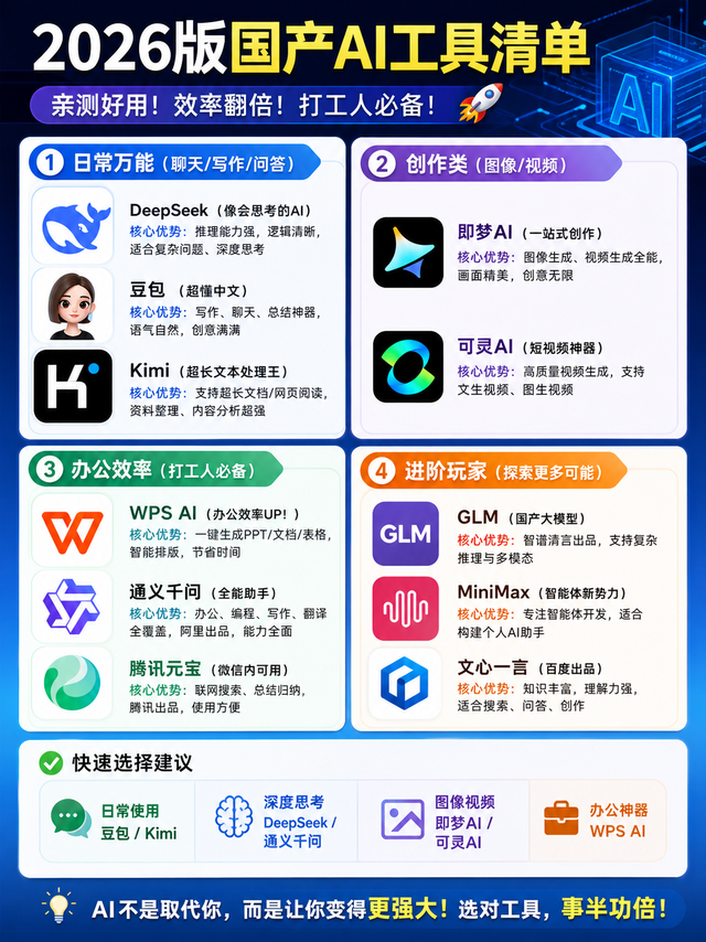 终于有人把AI工具讲透了！选对工具，效率真的翻倍。