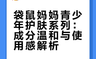 袋鼠妈妈青少年护肤系列：成分温和与使用感解析