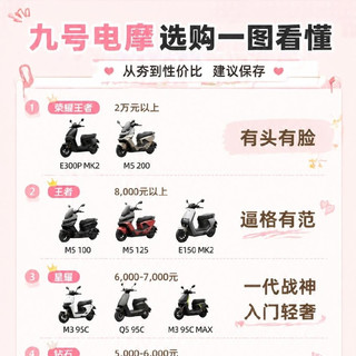 九号电摩选购指南｜按预算选不踩雷✨