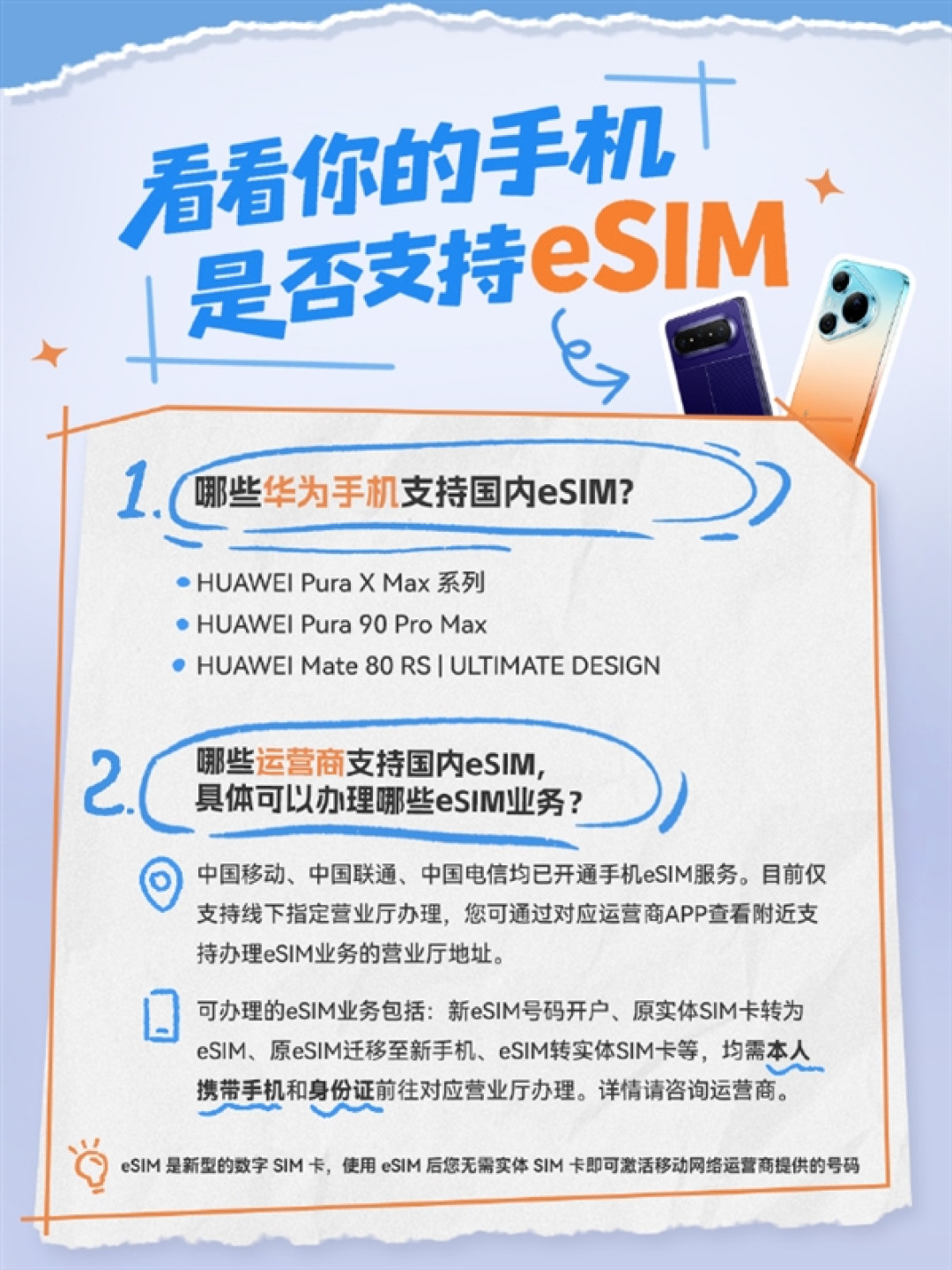 华为手机eSIM开通攻略发布!一机四号双待等四大优势